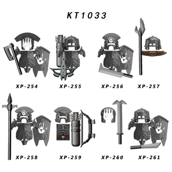 KT1033 Арбалетчик из Урук-хай, тяжелая пехота, аксессуары для штурмовой фигурки, шлем, броня, Строительные блоки, игрушки