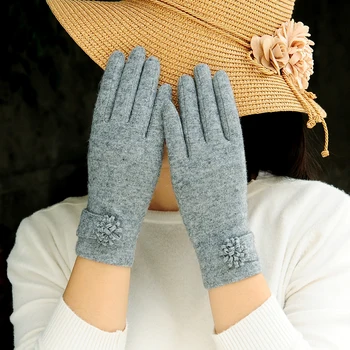 НОВЫЕ зимние шерстяные Кашемировые деревянные сохраняющие тепло Вязаные Эластичные Плюшевые и утолщенные модные женские перчатки с Сенсорным экраном
